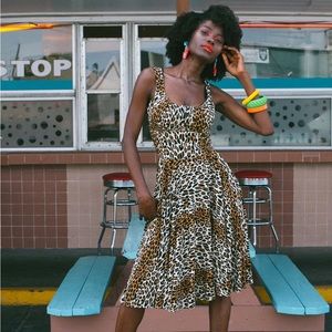 Trashy Diva Norman Jean Leopard Print Dress Sz 4 NWT 50’s Rockabilly PinUp